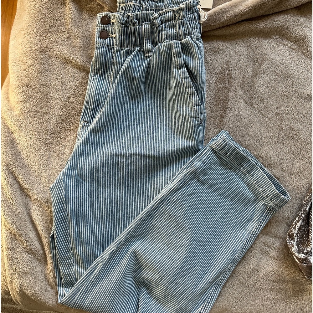 Pinstriped denim